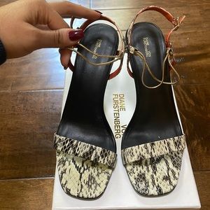 Diane Von Furstenberg snake print heels